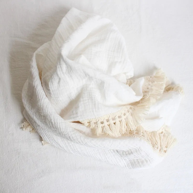 Organic Cotton Baby Tassel Blanket