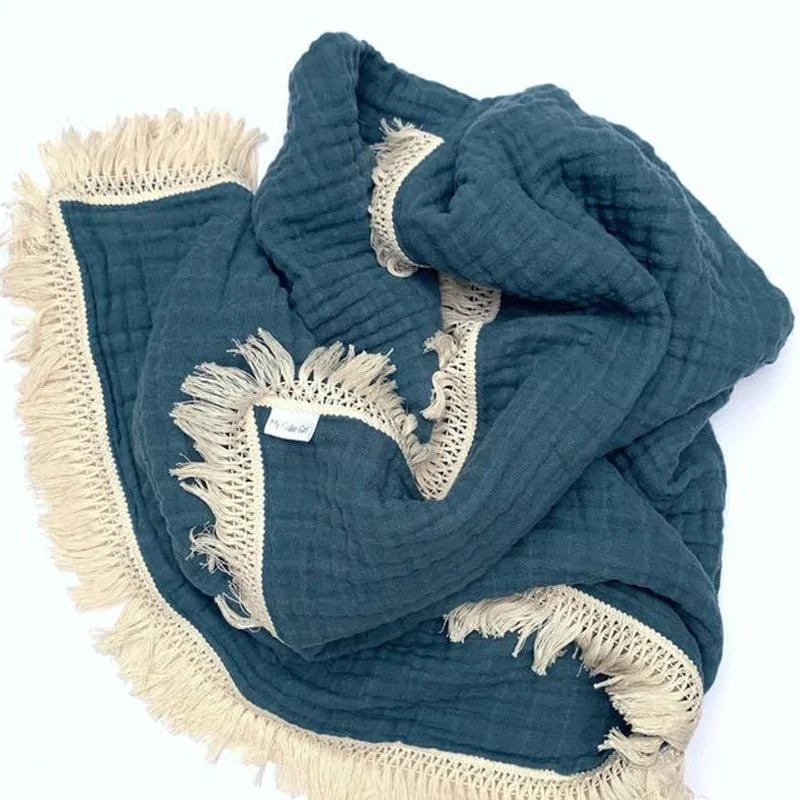 Organic Cotton Baby Tassel Blanket