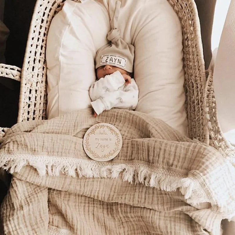 Organic Cotton Baby Tassel Blanket