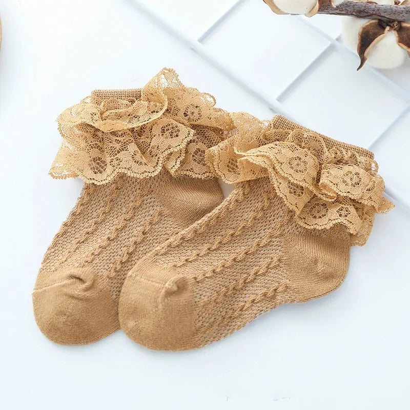 Breathable Ruffled  Lace Socks