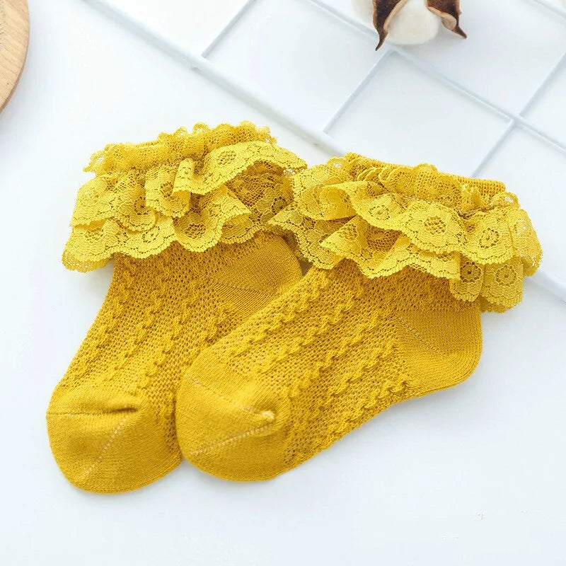 Breathable Ruffled  Lace Socks
