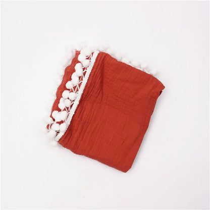 Organic Cotton  Baby Tassel Blanket