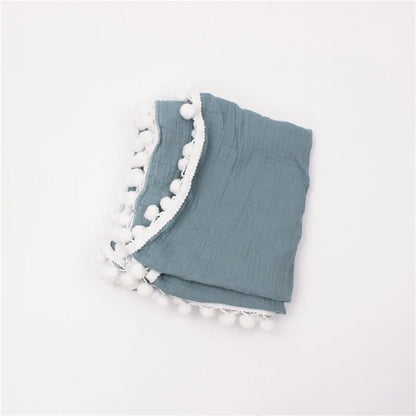 Organic Cotton  Baby Tassel Blanket