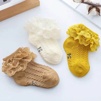 Breathable Ruffled  Lace Socks