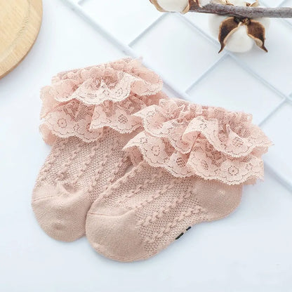 Breathable Ruffled  Lace Socks