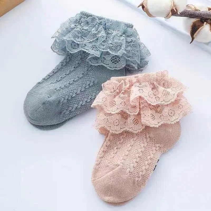 Breathable Ruffled  Lace Socks