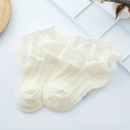 Breathable Ruffled  Lace Socks