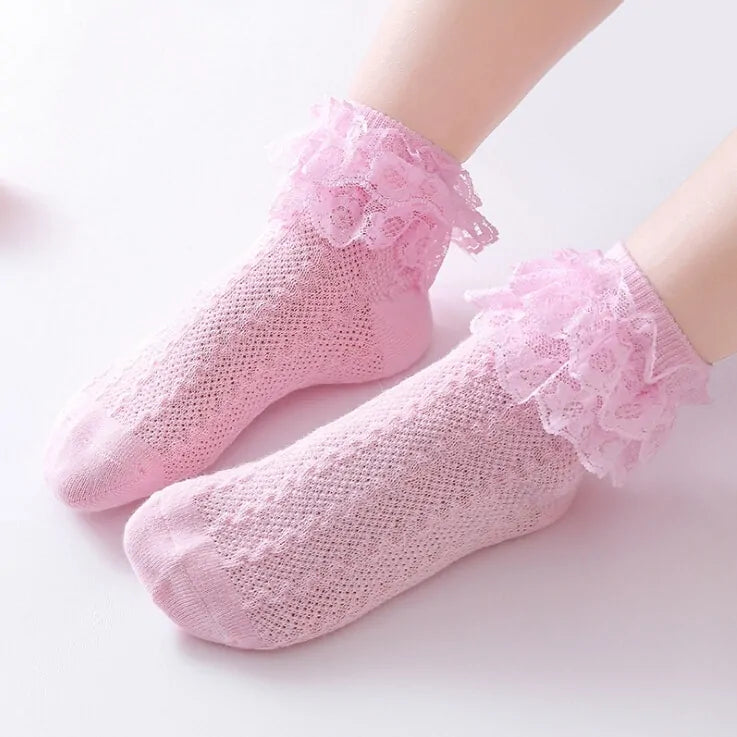 Breathable Ruffled  Lace Socks