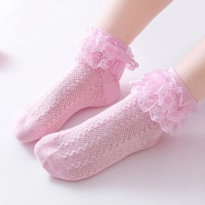 Breathable Ruffled  Lace Socks